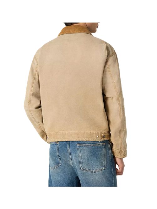 Giacca reversibile unisex in cotone beige con motivo check Golden Goose | GUP02747.P002655.55559CARTOUCHE
